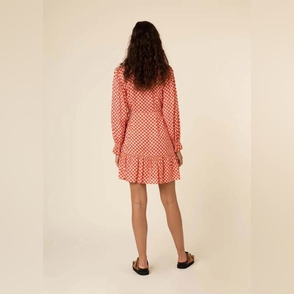FRNCH Monique Checkered Mini Wrap Dress Size XS NEW - Picture 3 of 7